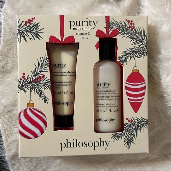 philosophy purity made simple cleanse & purify clay mask & facial cleanser - Picture 1 of 8